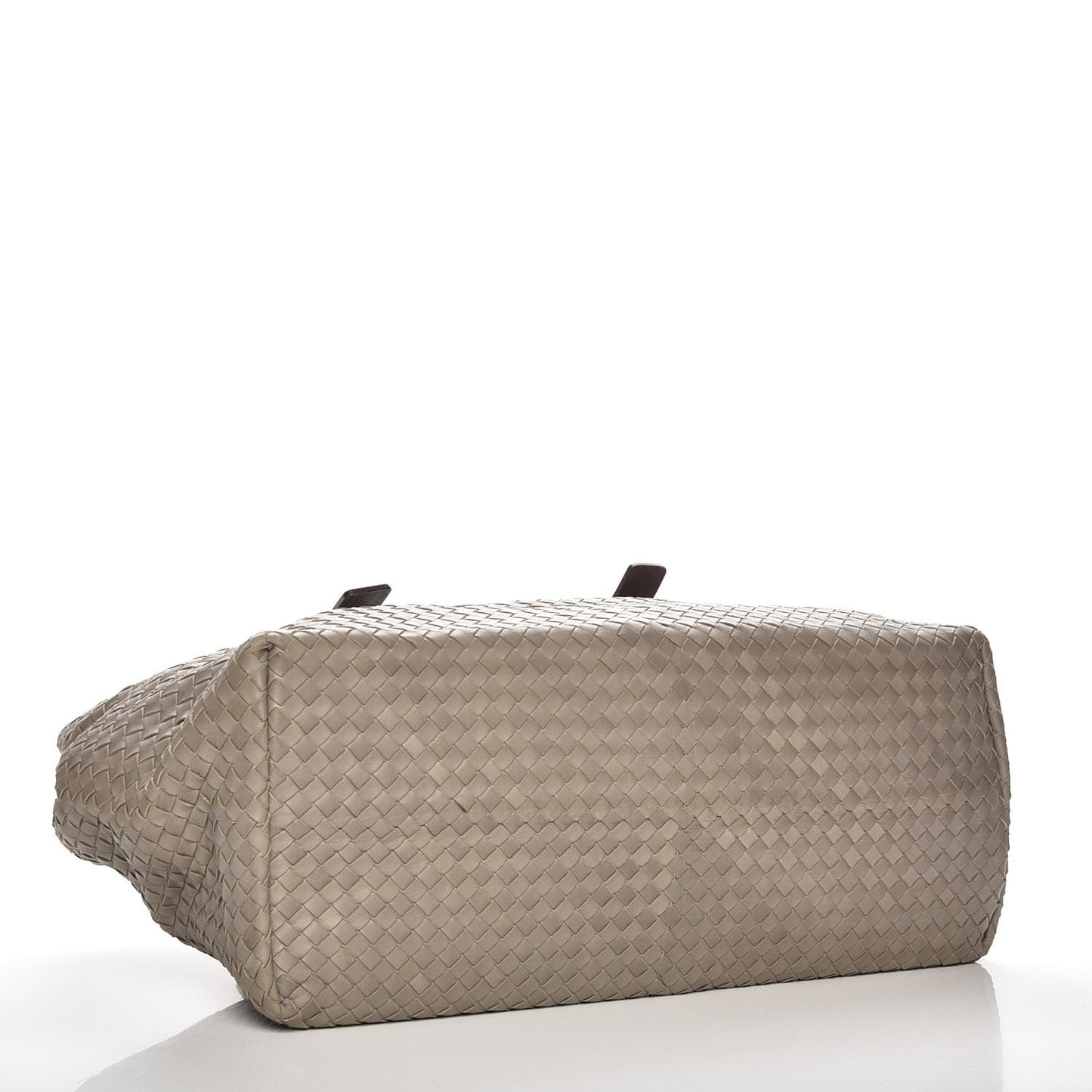 Intrecciato Light Calf Shopper Tote Khaki Brown