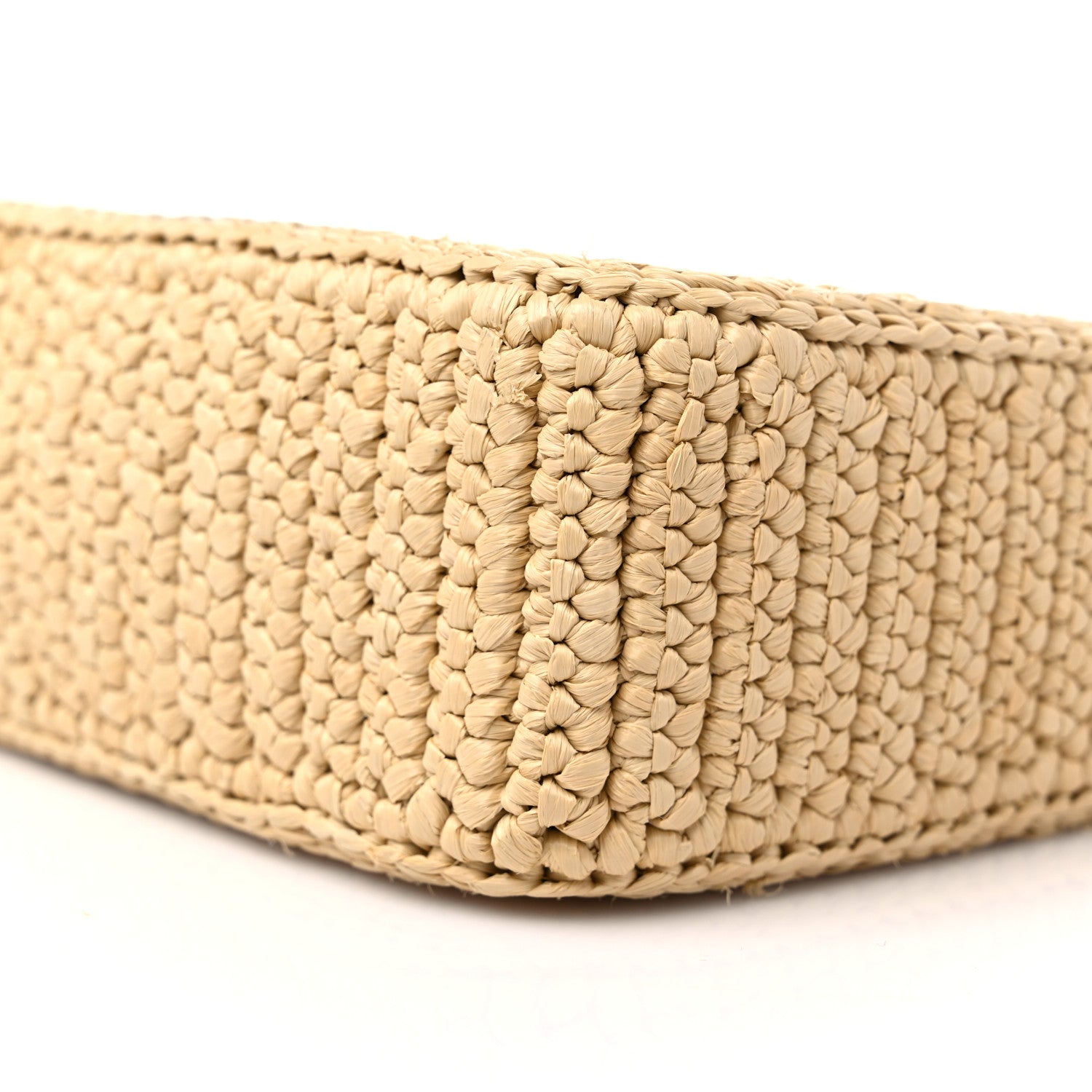 Prada Yarn Raffia Effect Crochet Mini Re-Edition 2000 Shoulder Bag Naturale 8 of 9