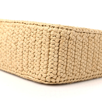 Prada Yarn Raffia Effect Crochet Mini Re-Edition 2000 Shoulder Bag Naturale 8 of 9