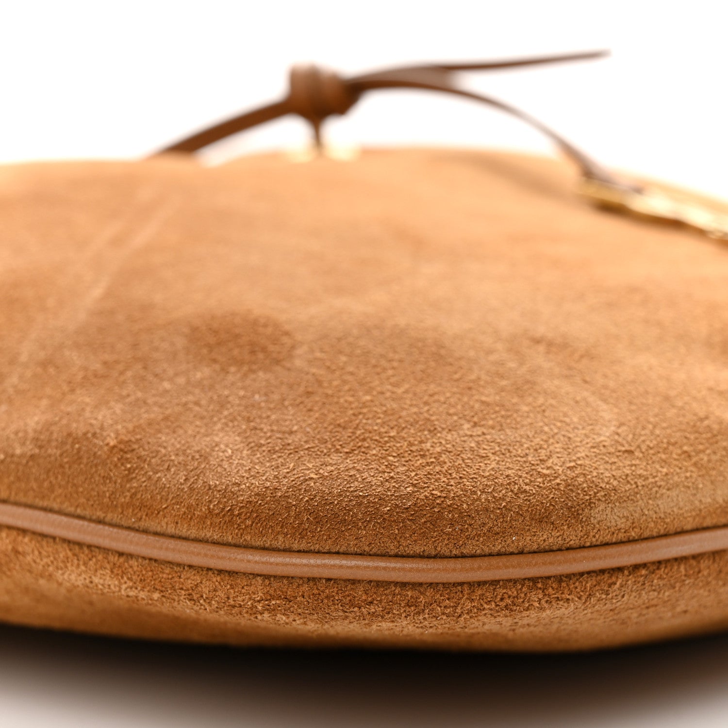 Saint Laurent Suede Calfskin Medium Paris VII Flat Hobo Cinnamon 9 of 11