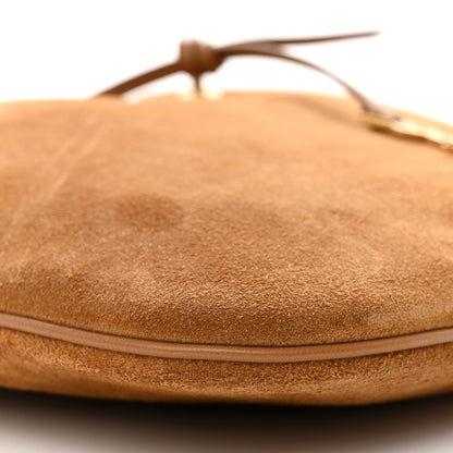 Saint Laurent Suede Calfskin Medium Paris VII Flat Hobo Cinnamon 9 of 11