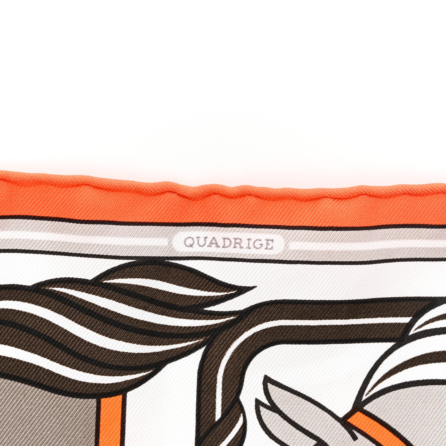 Hermes Silk Quadrige II Nano Scarf 20 Orange Etoupe White 3 of 4
