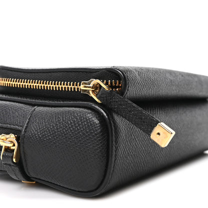Christian Dior Grained Calfskin Caro Double Pouch Black 9 of 10