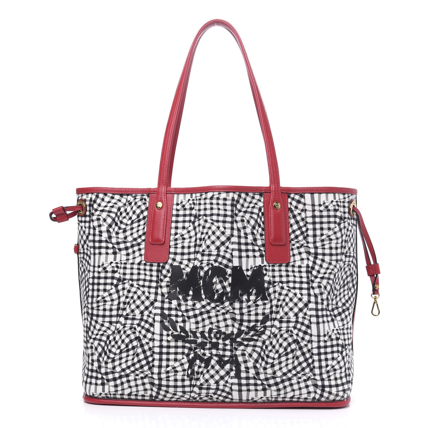 MCM Visetos Medium Liz Reversible Shopper Tote Ruby Red 3 of 13