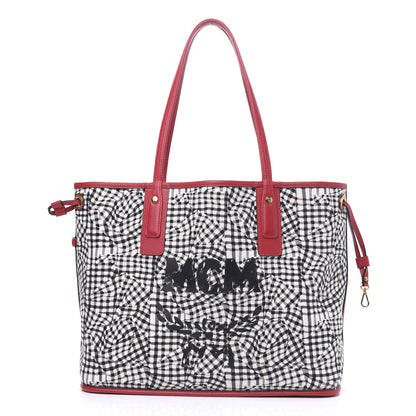 MCM Visetos Medium Liz Reversible Shopper Tote Ruby Red 3 of 13