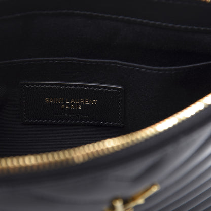 Saint Laurent Calfskin Matelasse Chevron Monogram A5 Wristlet Black 8 of 11