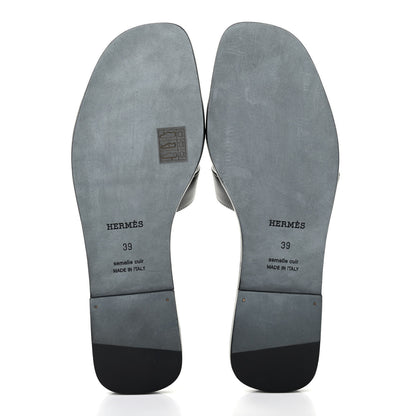 Hermes Box Calfskin Oran Sandals 39 Black 5 of 8