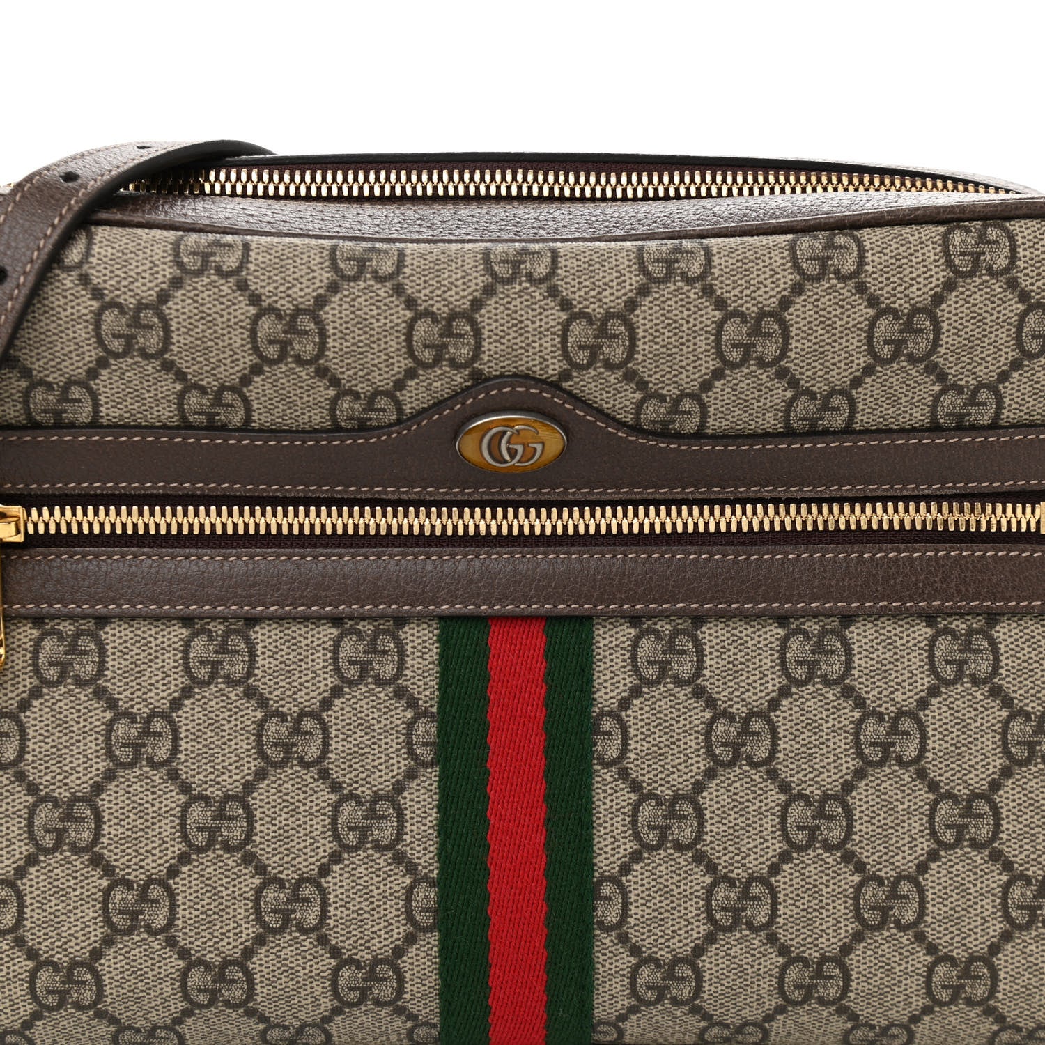 Gucci GG Supreme Monogram Web Small Ophidia Shoulder Bag Brown 8 of 10