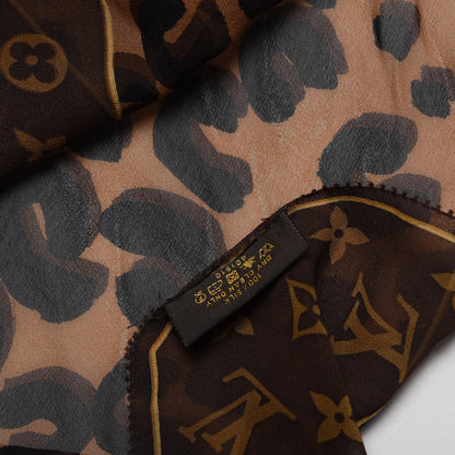 Louis Vuitton Silk Crepe Leopard Monogram Scarf 6 of 6