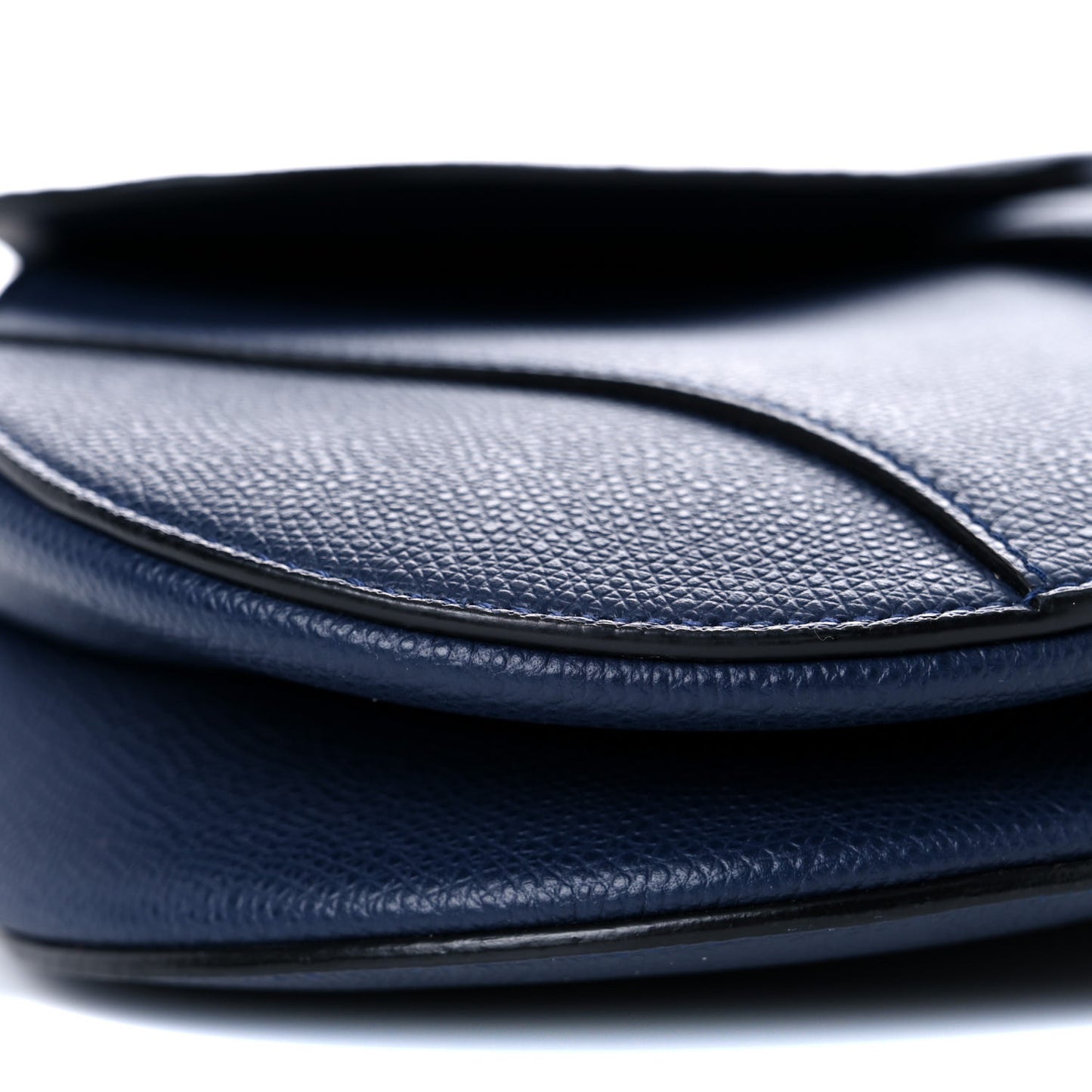 Grained Calfskin Saddle Bag Navy