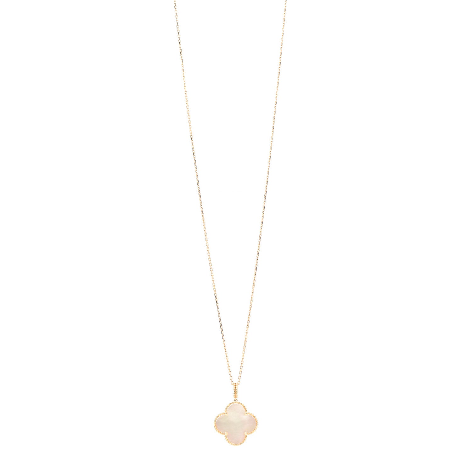 Van Cleef & Arpels 18K Yellow Gold Mother of Pearl Magic Alhambra Long Necklace 1 of 6