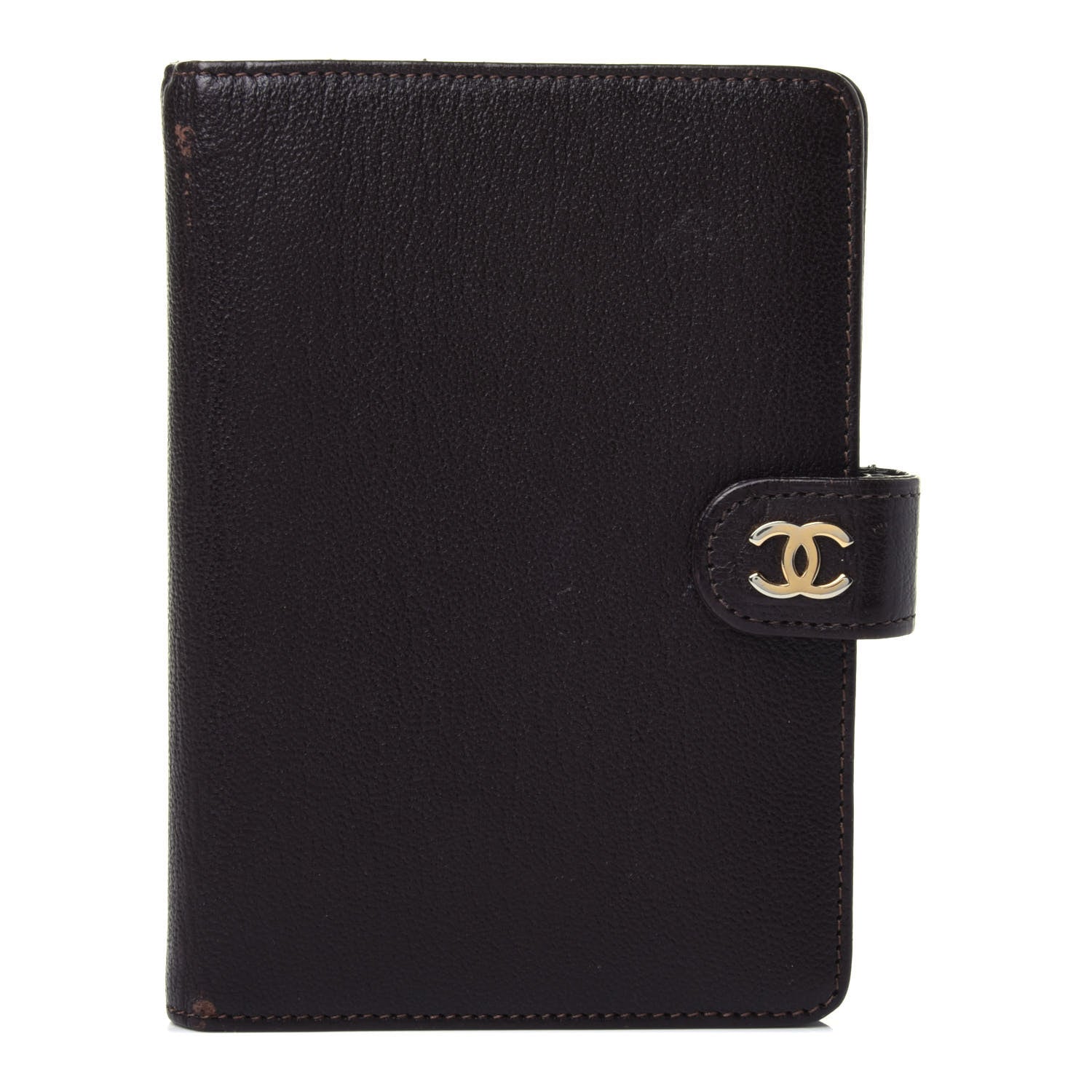 Chanel Goatskin Small Ring Agenda Planner Dark Brown 1 of 4