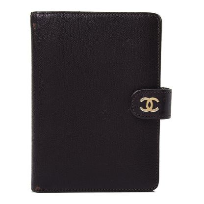 Chanel Goatskin Small Ring Agenda Planner Dark Brown 1 of 4