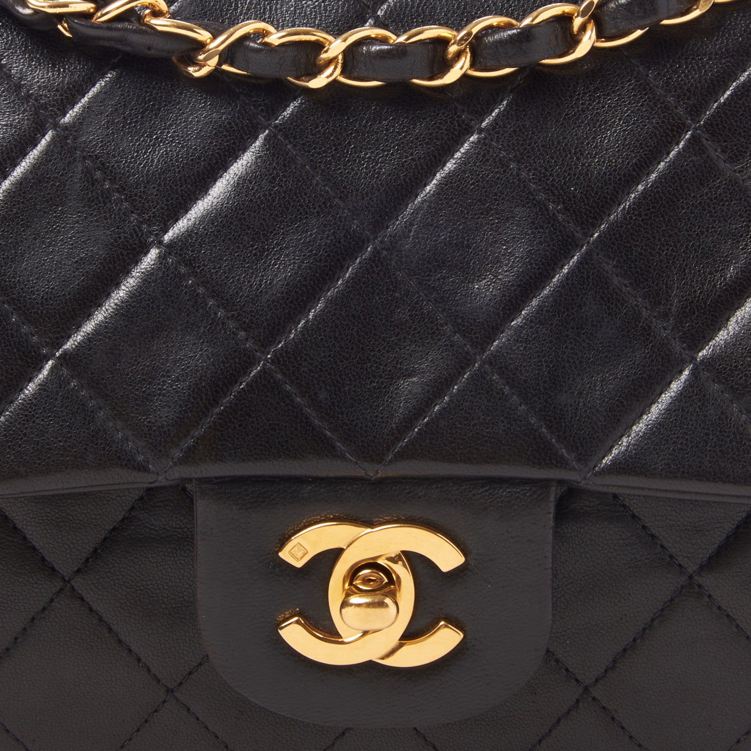 Chanel Lambskin Quilted Medium Double Flap Black 7 of 10