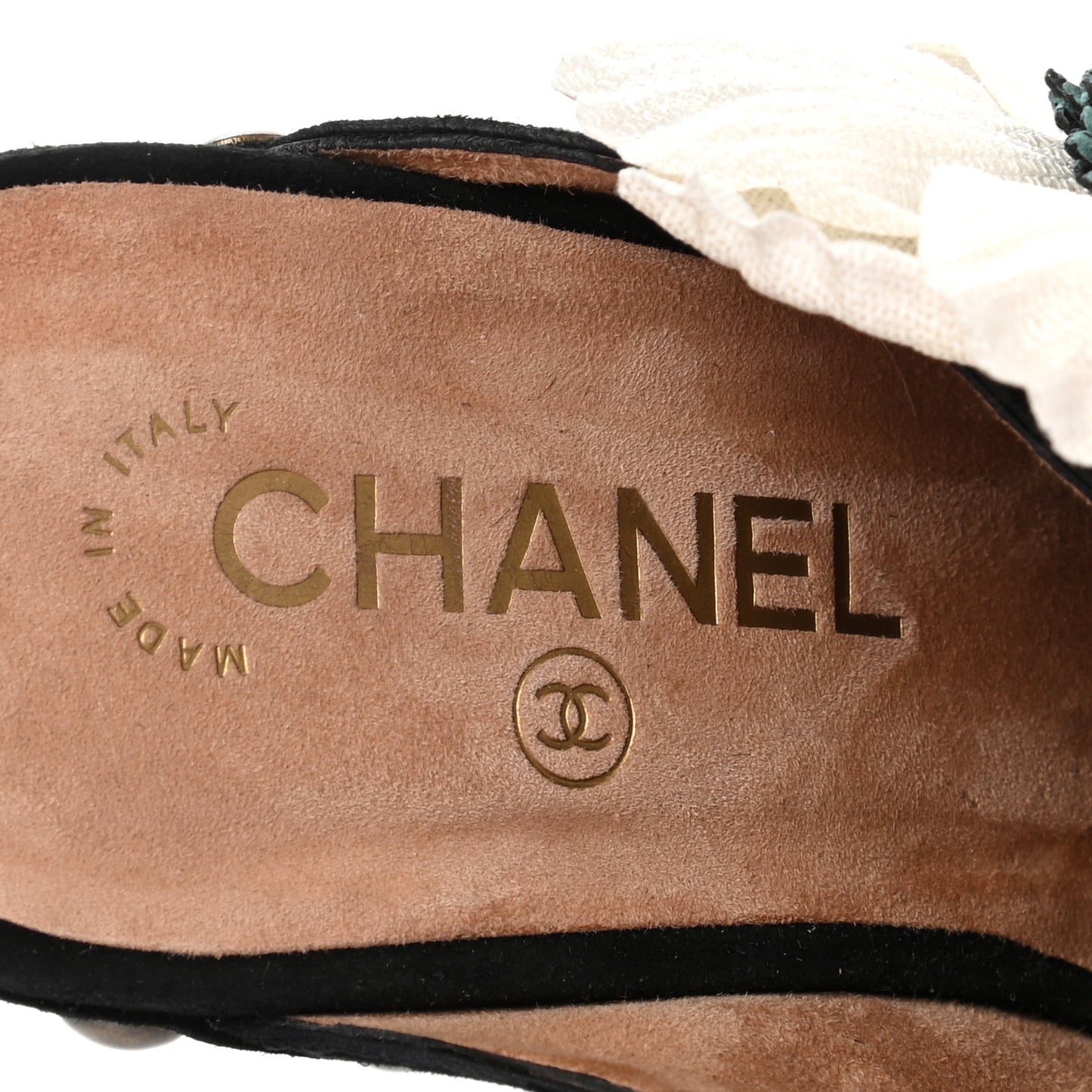 Suede Camellia Clogs 40 Black