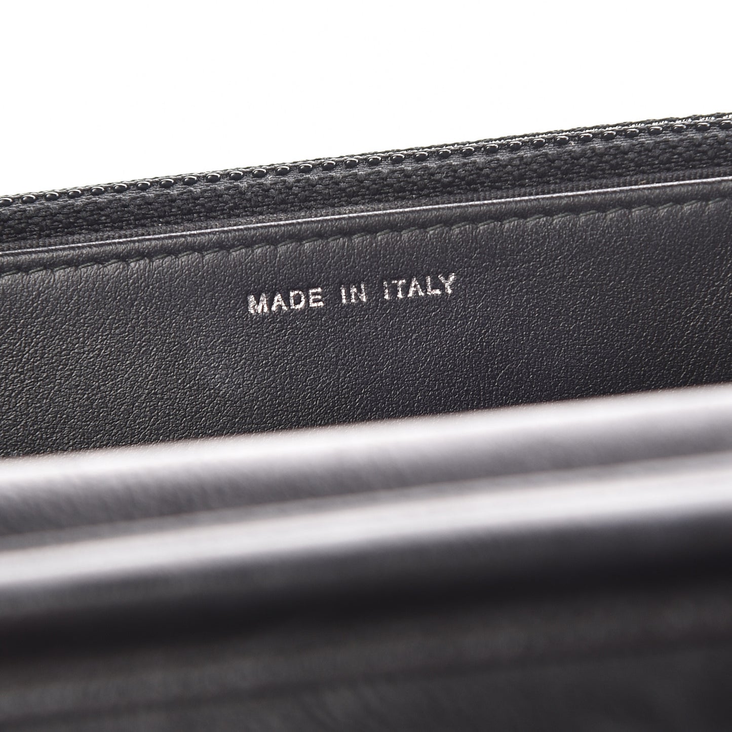 Crumpled Calfskin Quilted Wallet On Chain WOC So Black