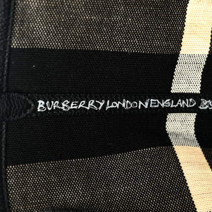 Burberry Coated Canvas Mega Check Medium Doodle Tote Black White 6 of 10