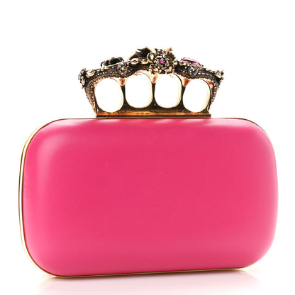 Alexander McQueen Nappa Butterfly Knuckle Duster Box Clutch Orchid Pink 3 of 11