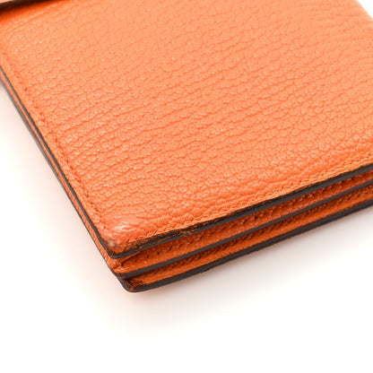 Hermes Chevre Mysore Bearn Gusset Wallet Orange 12 of 13