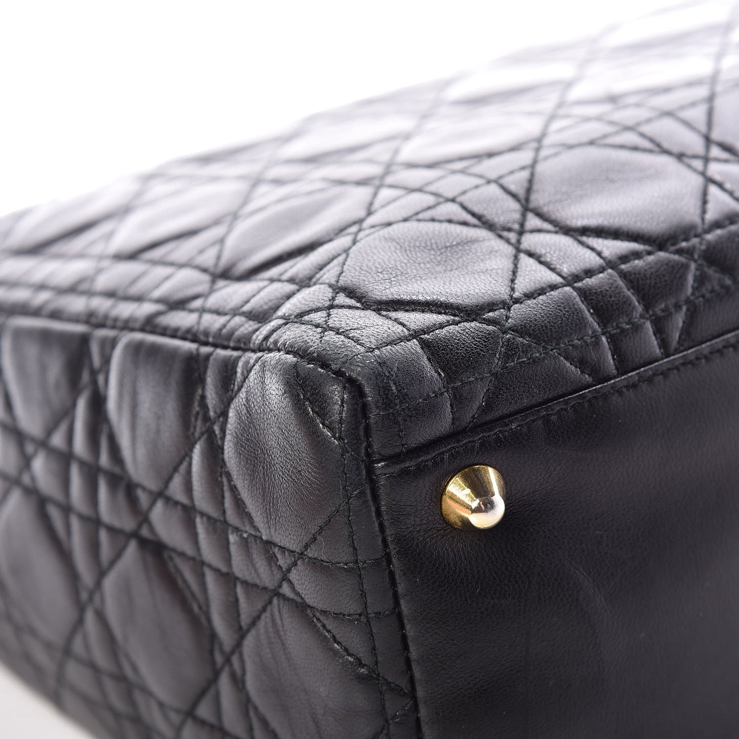 Lambskin Cannage Large Lady Dior Black