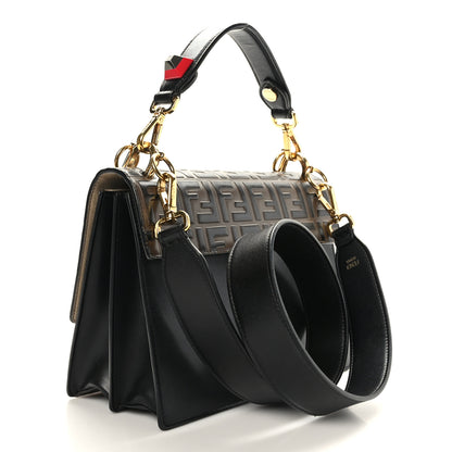 Fendi Vitello Liberty Bi-Color FF 1974 Embossed Kan I Shoulder Bag Black Maya 3 of 9