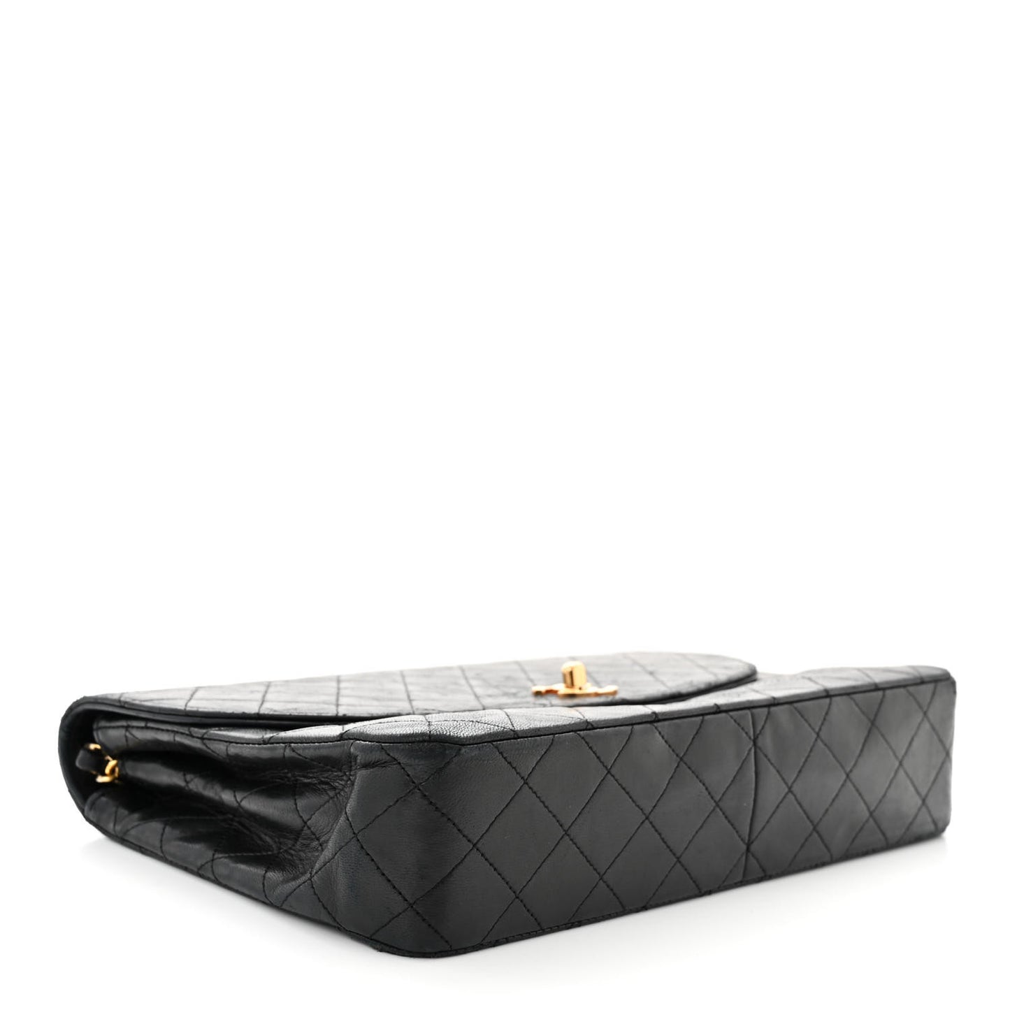 Lambskin Quilted Medium Single Flap Black
