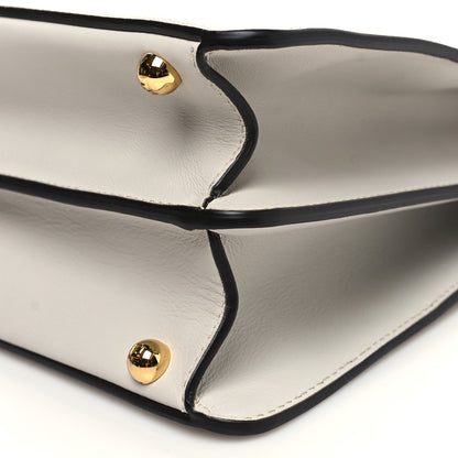 Fendi Vitello Seta Shiny Nappa Medium Peekaboo I SEE U Satchel White Ice Light Rose 12 of 12