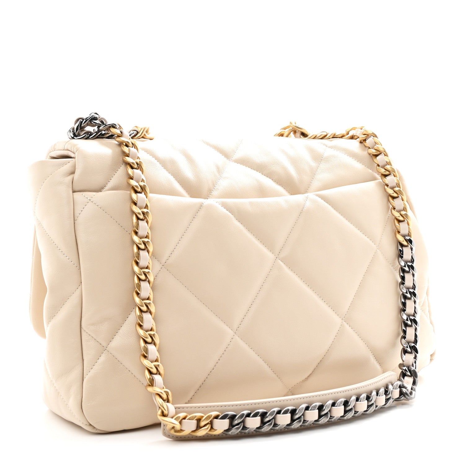 Chanel Goatskin Quilted Maxi Chanel 19 Flap Beige 3 of 11