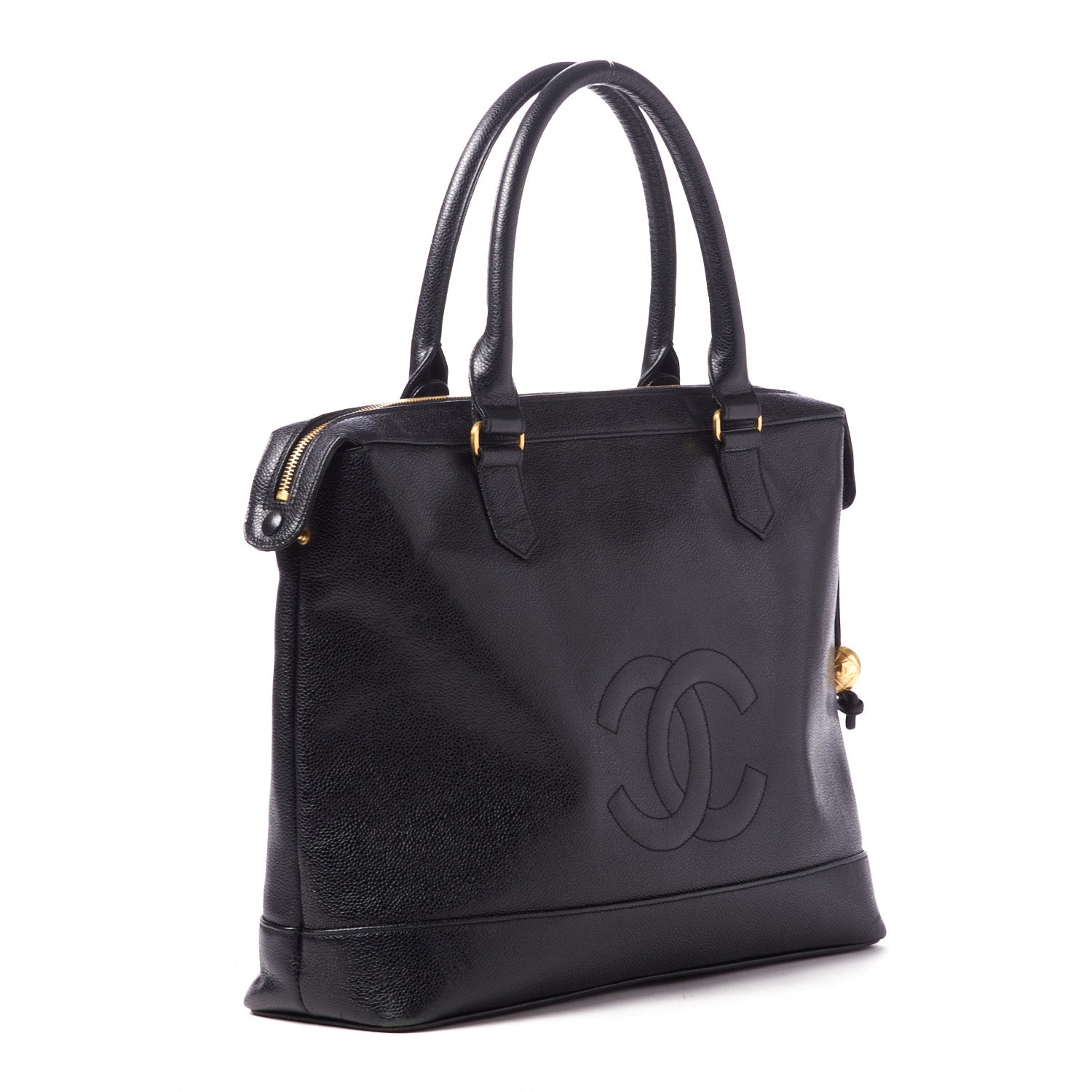 Chanel Caviar Large CC Shoulder Bag Black 2 of 9