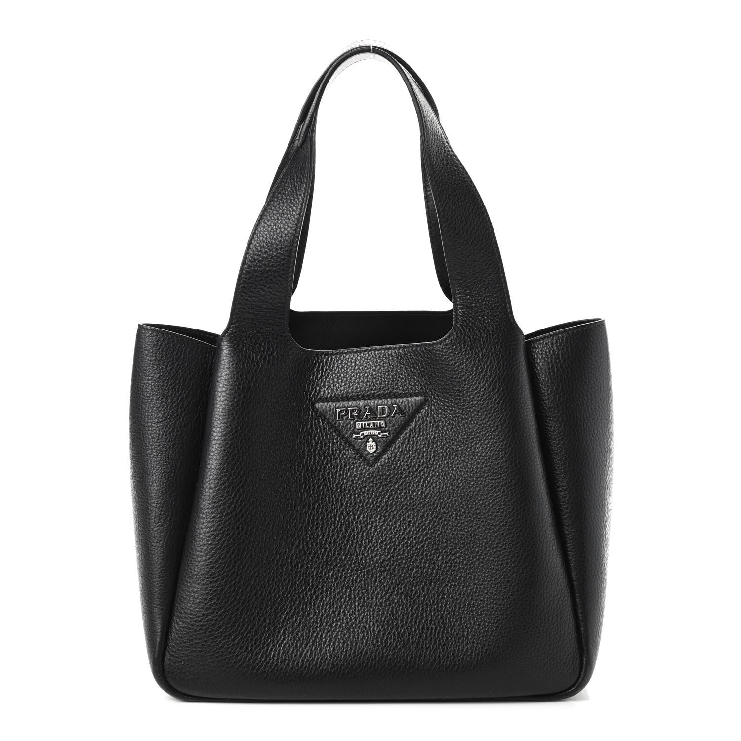 Prada Vitello Daino Soft Medium Dynamique Tote Black 1 of 8