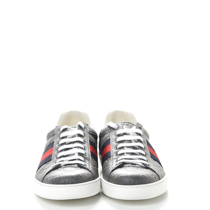 Gucci Guccissima Signature Web Mens Ace Sneakers 11 Melange Platinum 2 of 11