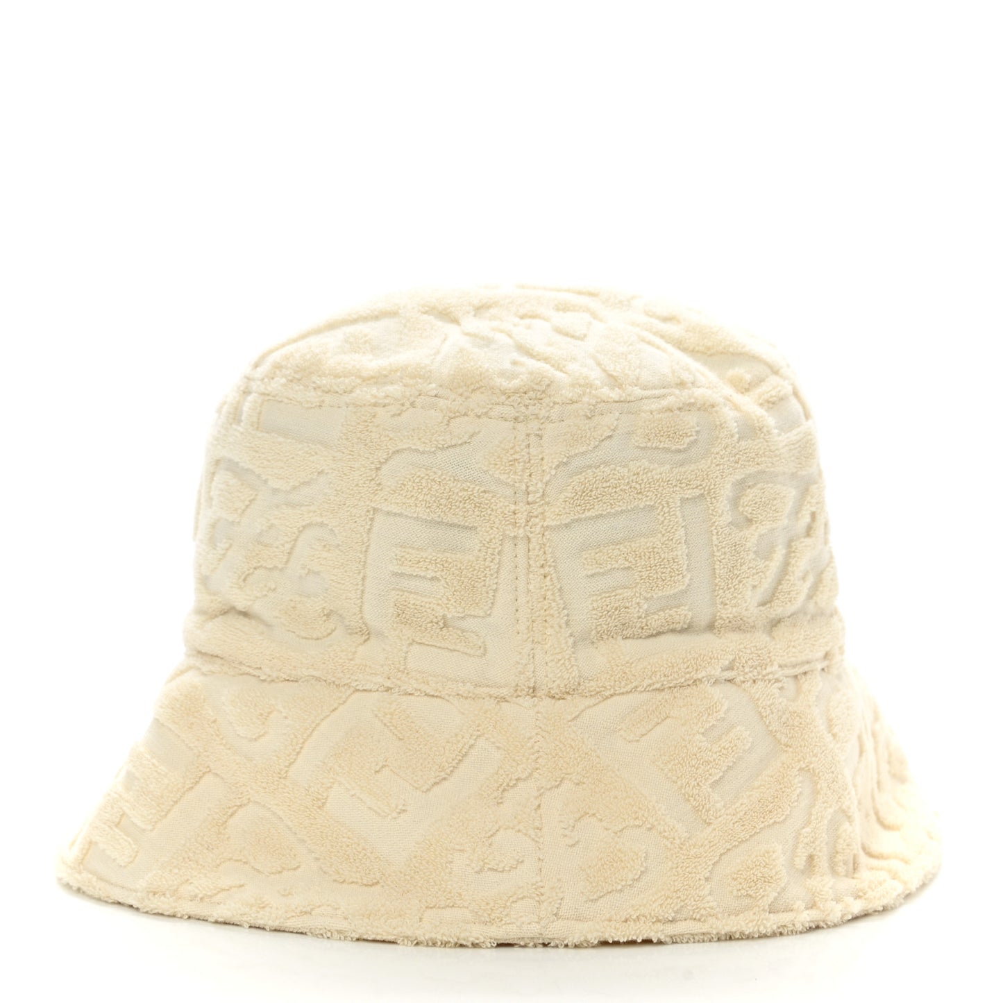 Terrycloth Karligraphy Embroidered Bucket Hat S White