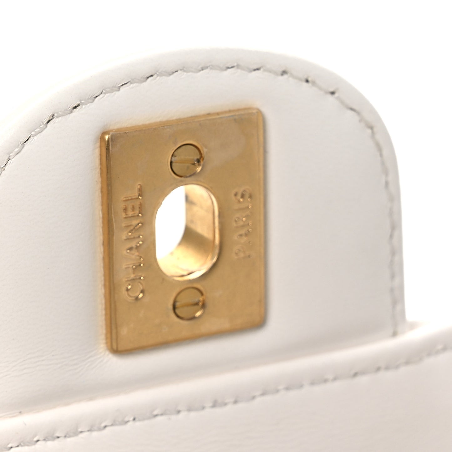 Lambskin Quilted Mini Flap Top Handle Bag White