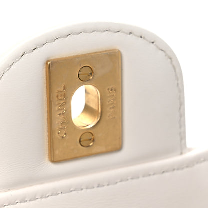 Chanel Lambskin Quilted Mini Flap Top Handle Bag White 11 of 12
