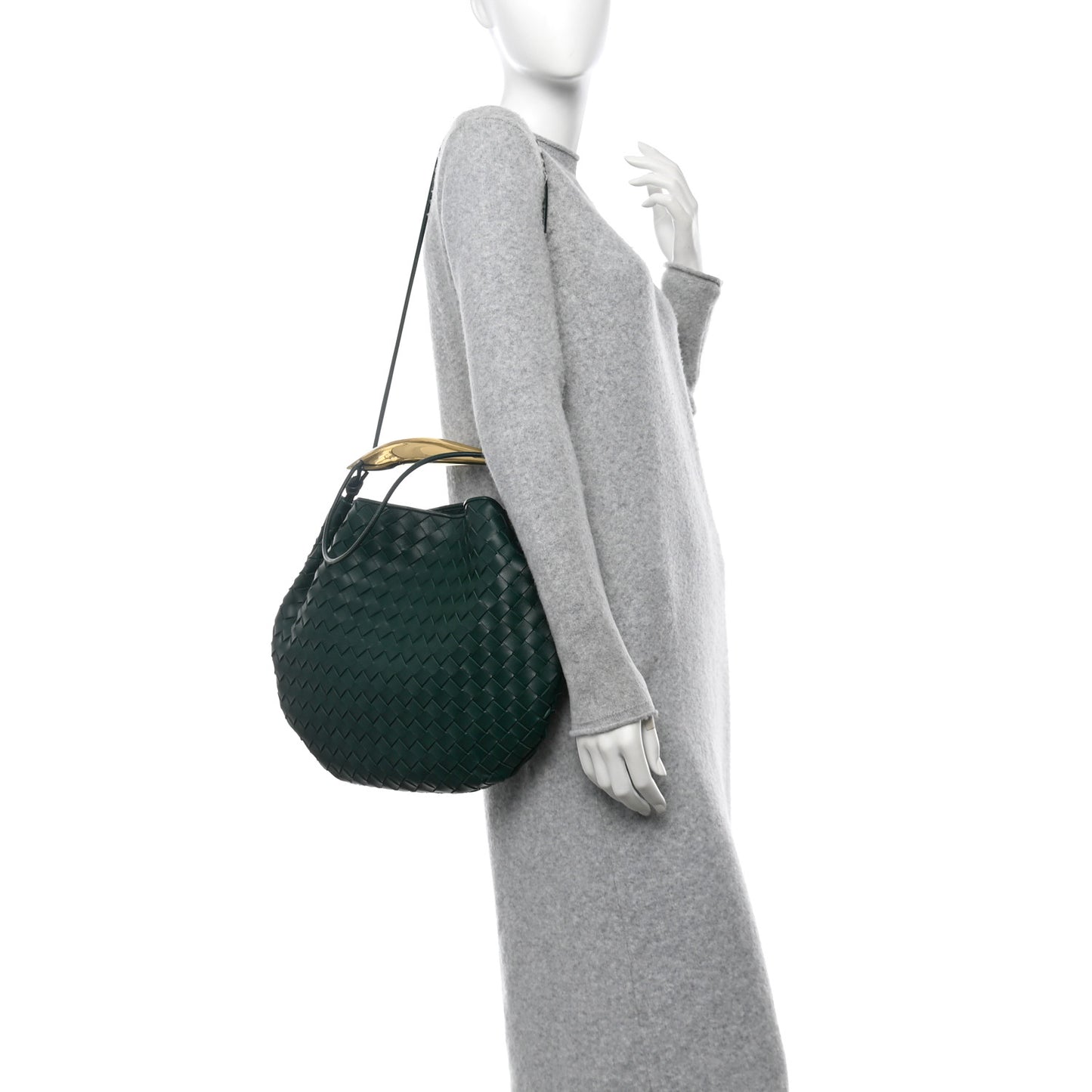 Nappa Intrecciato Medium Sardine Bag Emerald Green