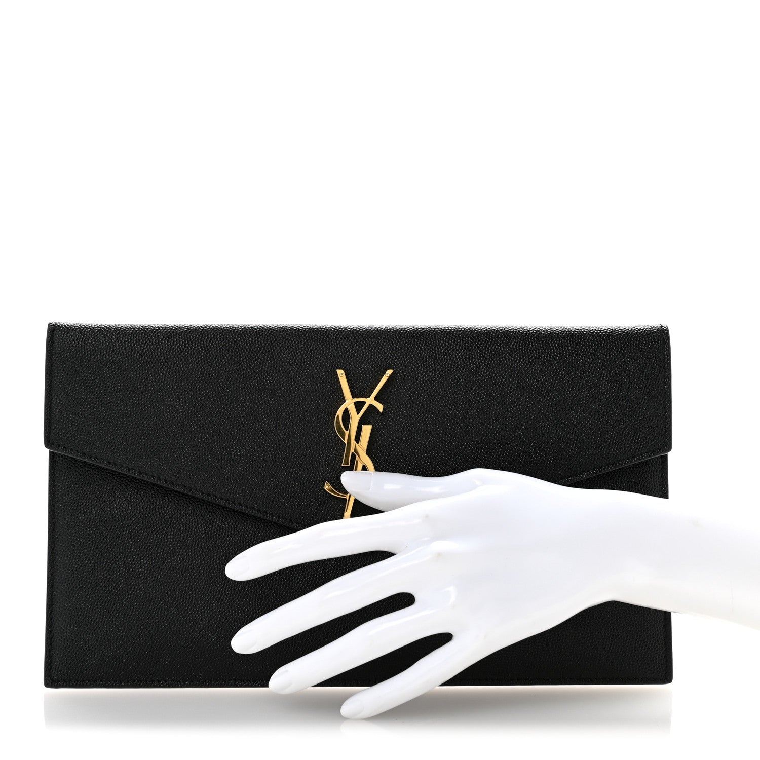 Saint Laurent Grain De Poudre Uptown Pouch Black 2 of 9