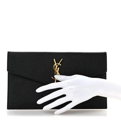 Saint Laurent Grain De Poudre Uptown Pouch Black 2 of 9