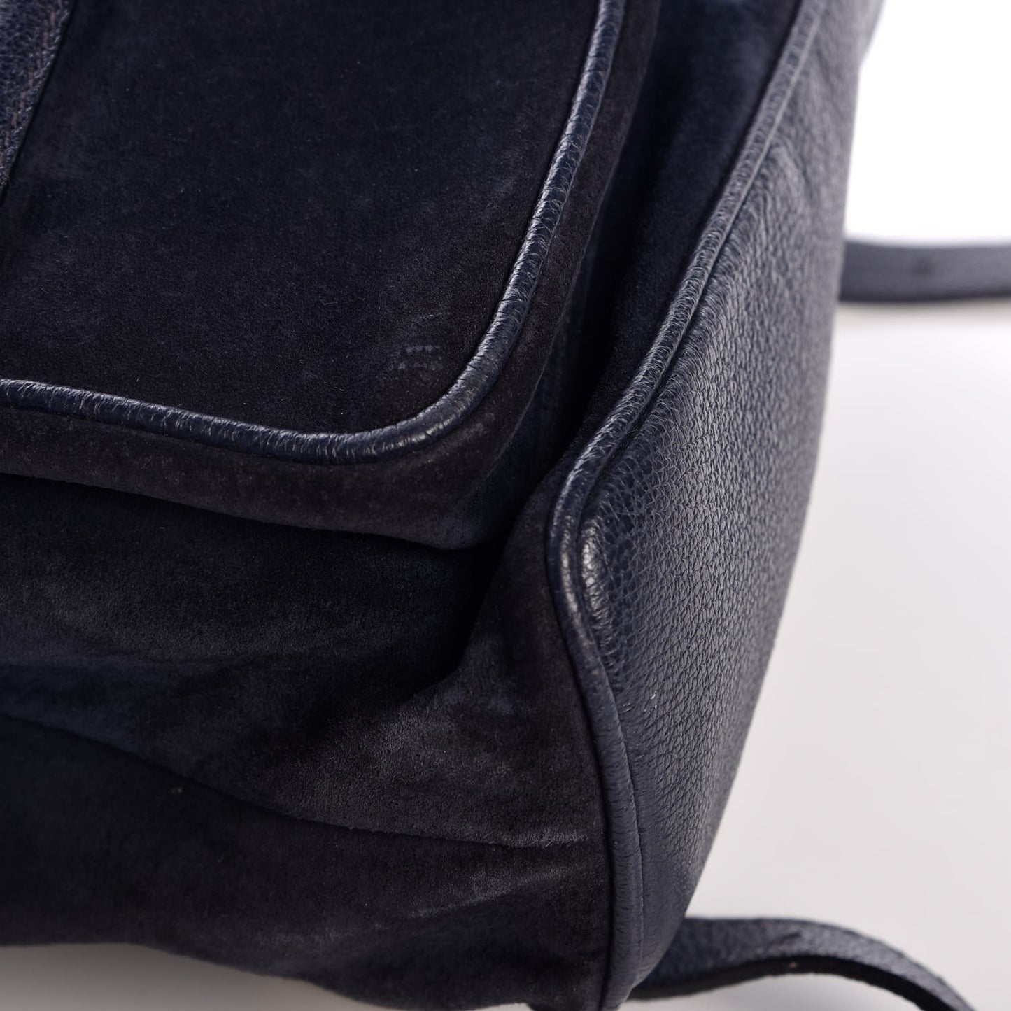 Suede Bamboo Backpack Navy Blue