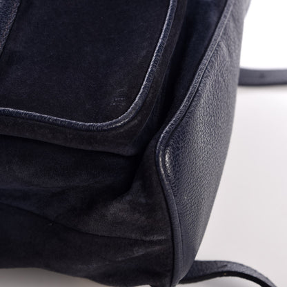 Gucci Suede Bamboo Backpack Navy Blue 8 of 9
