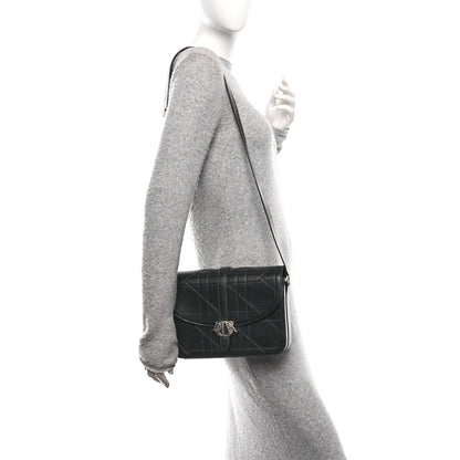 Christian Dior Calfskin Cosmo Laser Cut Cannage Medium Dior Charm Messenger Bag Black 2 of 10