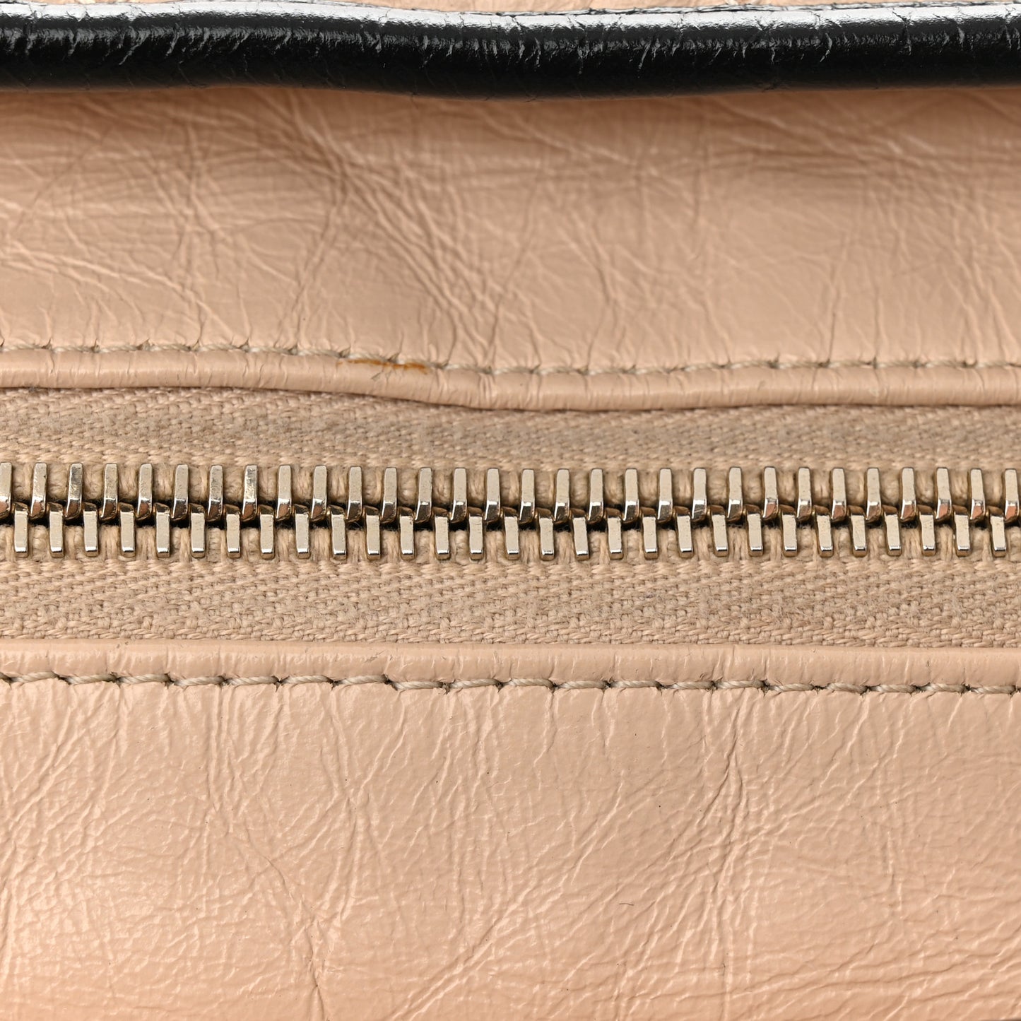 Aged Calfskin Quilted Medium Gabrielle Hobo Beige Black