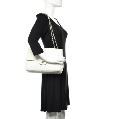 Chanel Caviar Quilted Jumbo Single Flap White 2 of 22