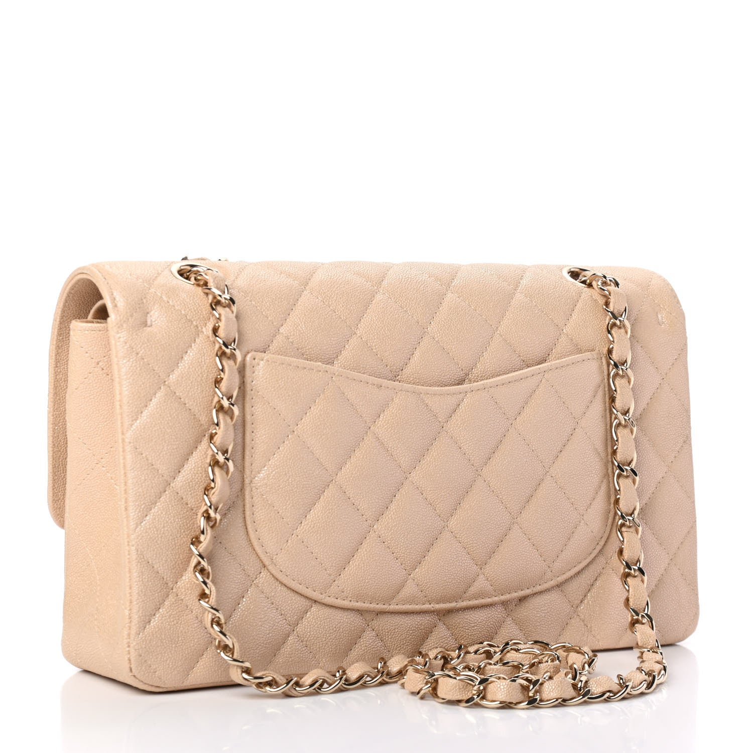 Chanel Iridescent Caviar Quilted Medium Double Flap Dark Beige 2 of 4