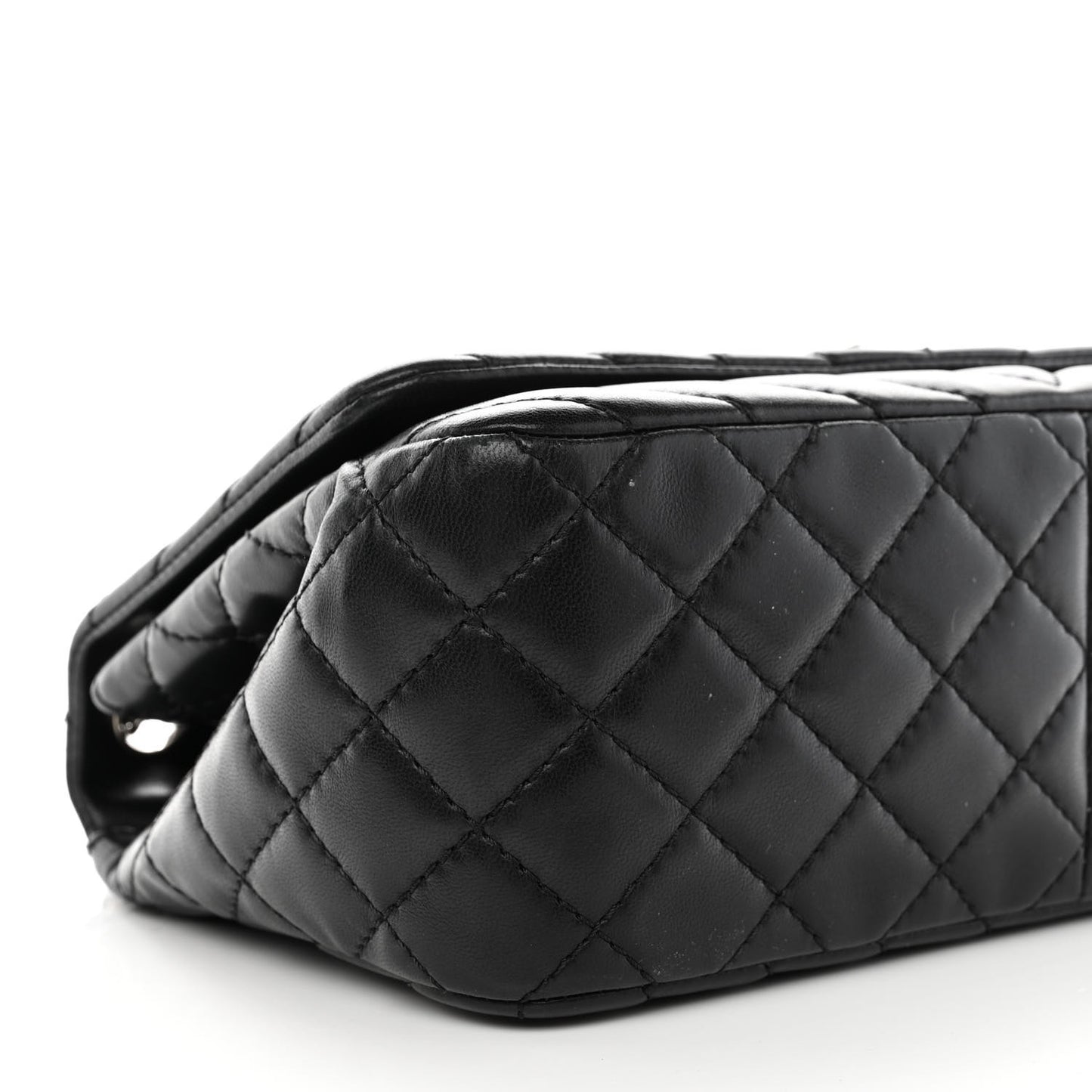 Lambskin Surpique Chevron Medium Single Flap Black