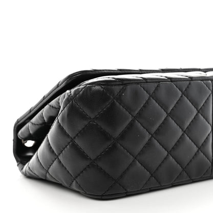 Chanel Lambskin Surpique Chevron Medium Single Flap Black 9 of 12