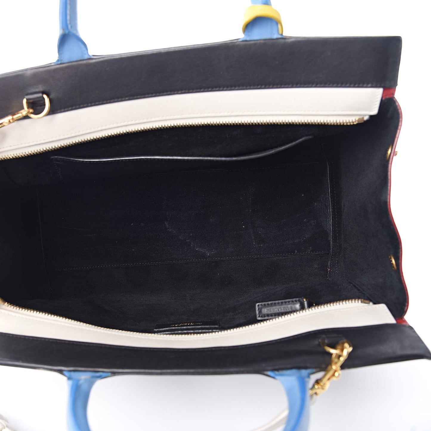 Calfskin Small Cabas Rive Gauche Bag Black Red Yellow White