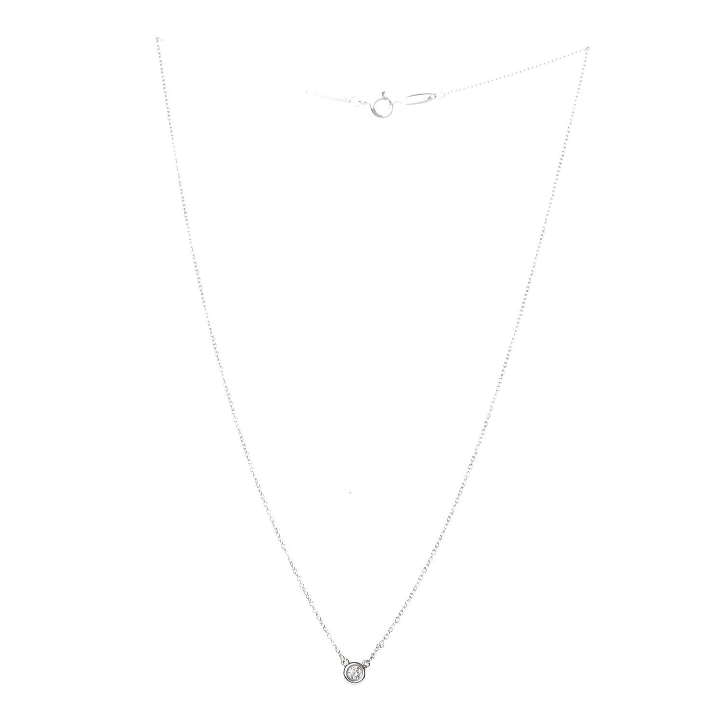 Sterling Silver Diamond .10ct Elsa Peretti Diamonds by the Yard Pendant Necklace