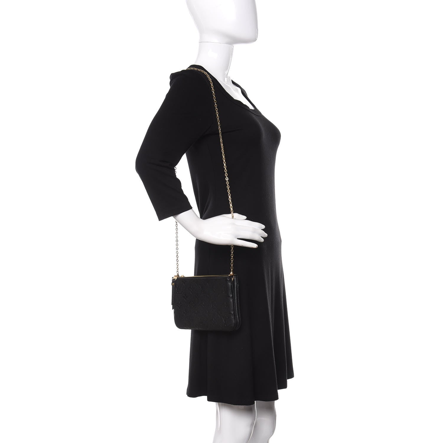 Louis Vuitton Empreinte Double Zip Pochette Black 2 of 10