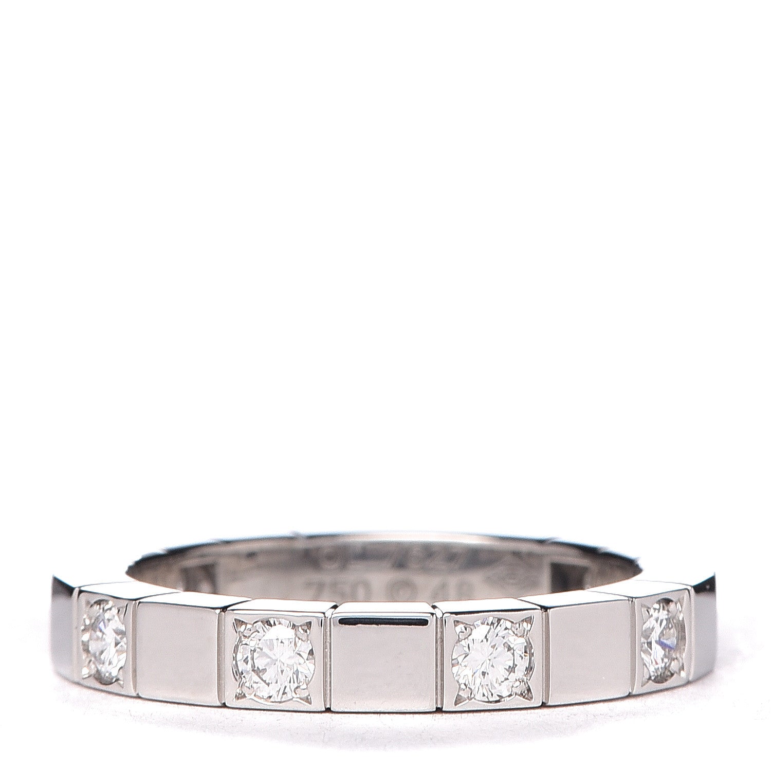 Cartier 18K White Gold Diamond Lanieres Half Eternity Band Ring 48 4.5 3 of 5