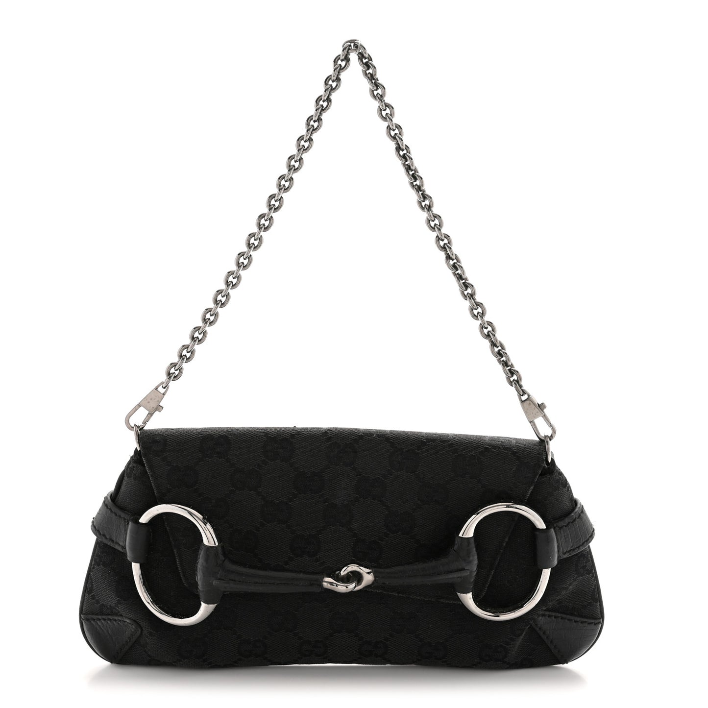 Monogram Horsebit Chain Clutch Black